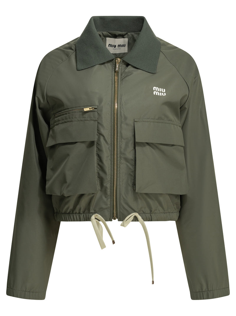 Miu Miu Miu Miu Tec Canvas Technical Jacket Green - World Class Fashion