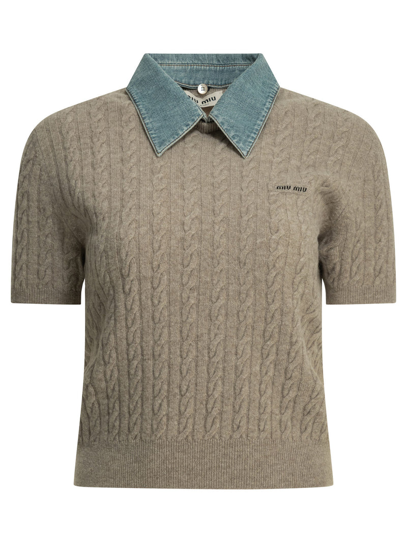 Miu Miu Miu Miu Cashmere And Silk Polo Shirt - World Class Fashion