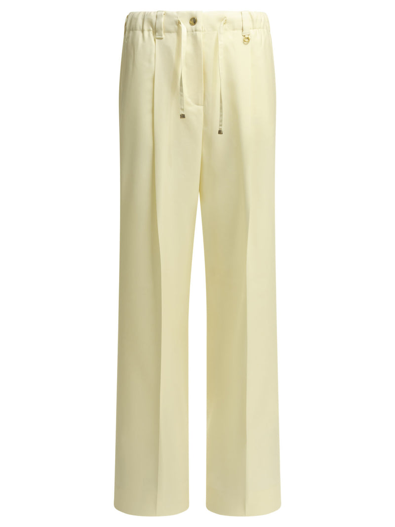 Moncler Moncler Virgin Wool Trousers White Women - World Class Fashion