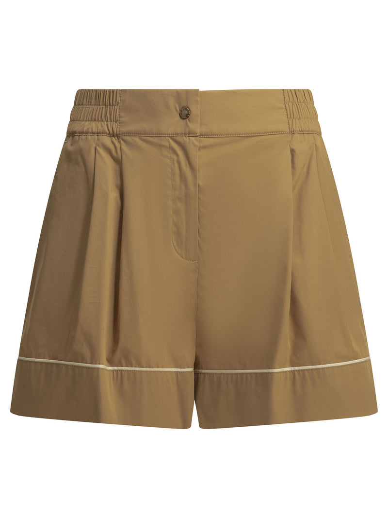 Moncler Moncler Utility Shorts With Reverse Logo Beige - World Class Fashion
