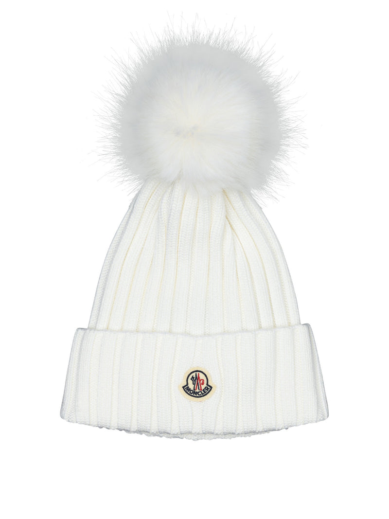 Moncler Moncler Tricot Beanie White - World Class Fashion