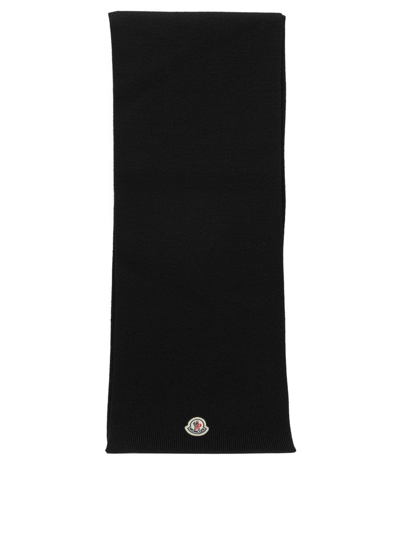 Moncler Moncler Classic Wool Scarf Black Men - World Class Fashion