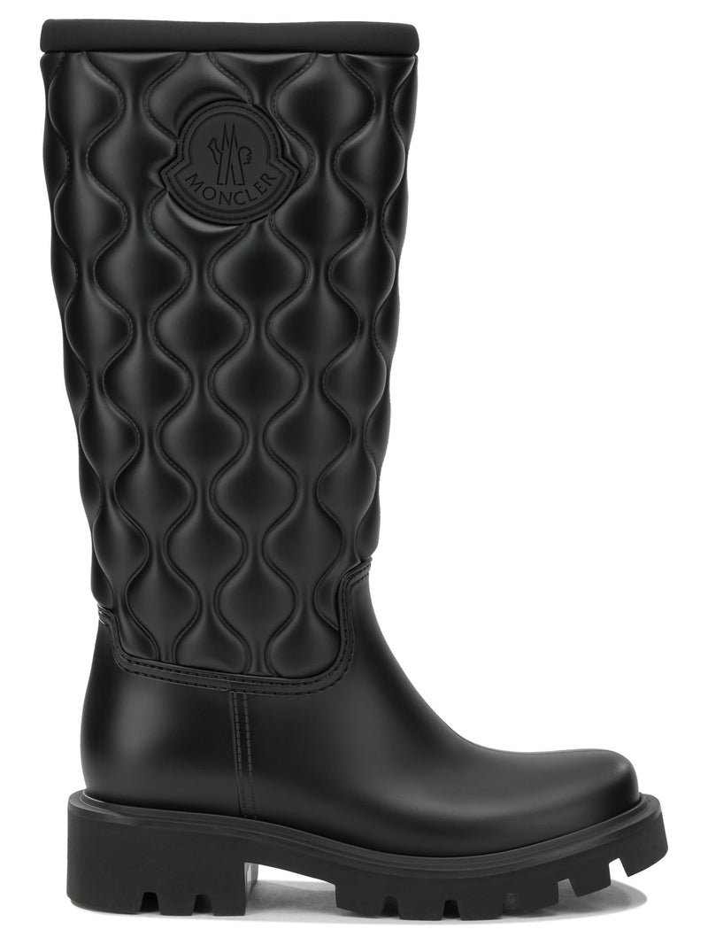Moncler Moncler Kickstream Quilt Rain Boots Black - World Class Fashion