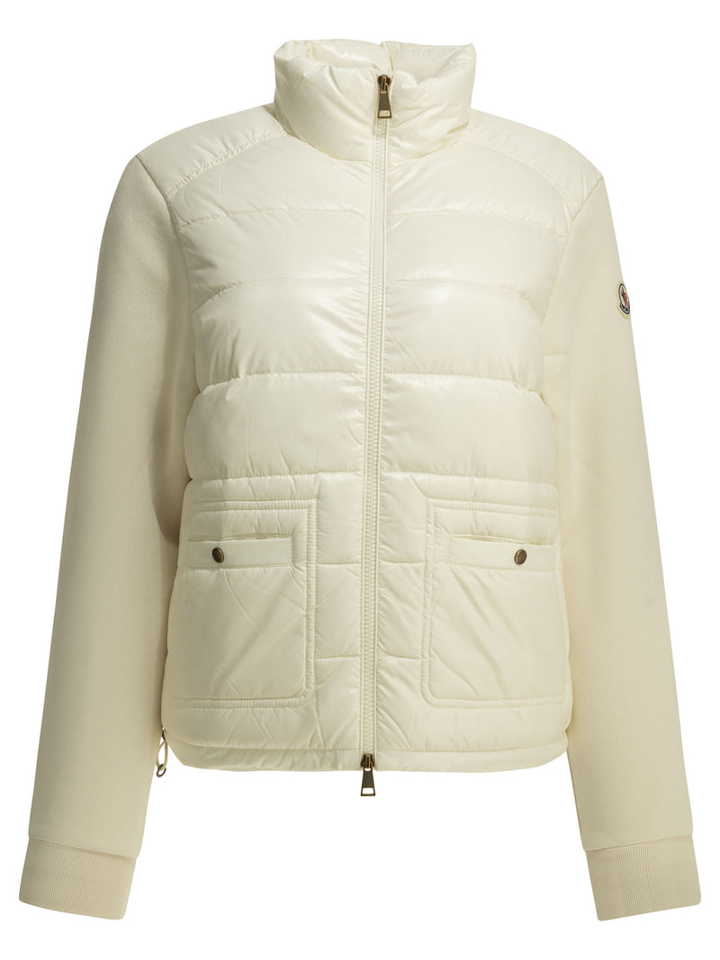 Moncler Moncler Quilted Zip-up Sweatshirt White Women - World Class Fashion