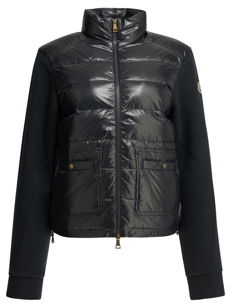 Moncler Moncler Quilted Zip-up Sweatshirt Blue - World Class Fashion