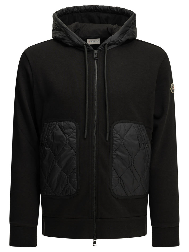 Moncler Moncler Quilted Zip-up Sweatshirt Black Men - World Class Fashion