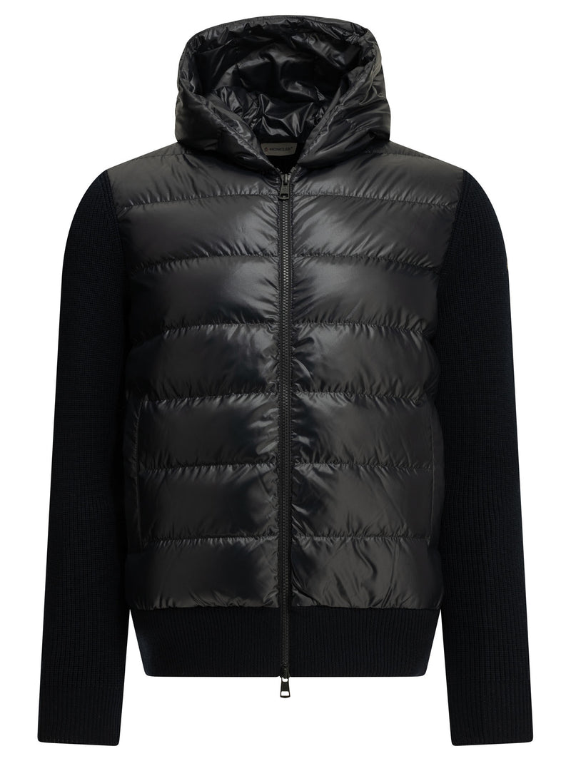 Moncler Moncler Padded Wool Cardigan Blue - World Class Fashion