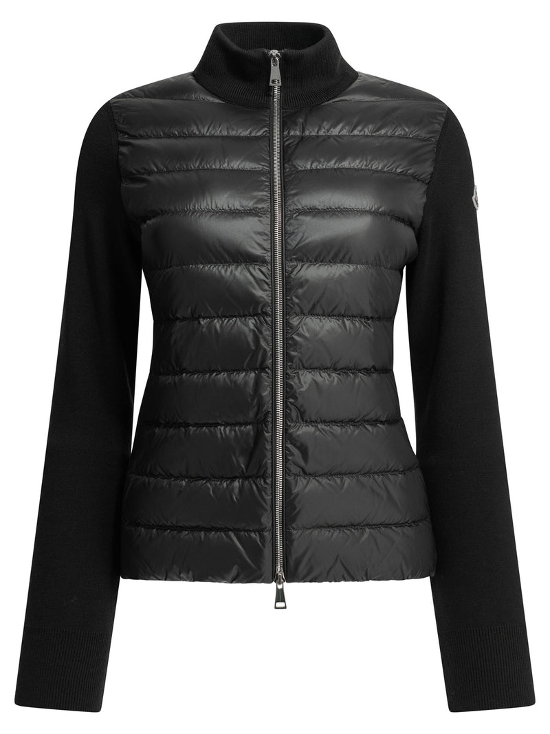 Moncler Moncler Padded Wool Cardigan Black Women - World Class Fashion