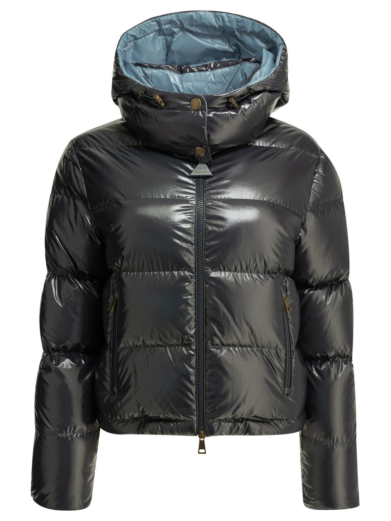 Moncler Moncler Niveole Short Down Jacket Blue Women - World Class Fashion