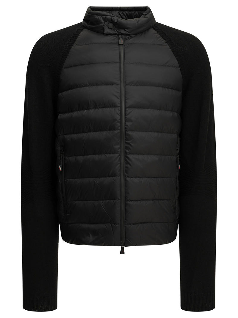 Moncler Grenoble Moncler Grenoble Padded Wool Cardigan Black - World Class Fashion