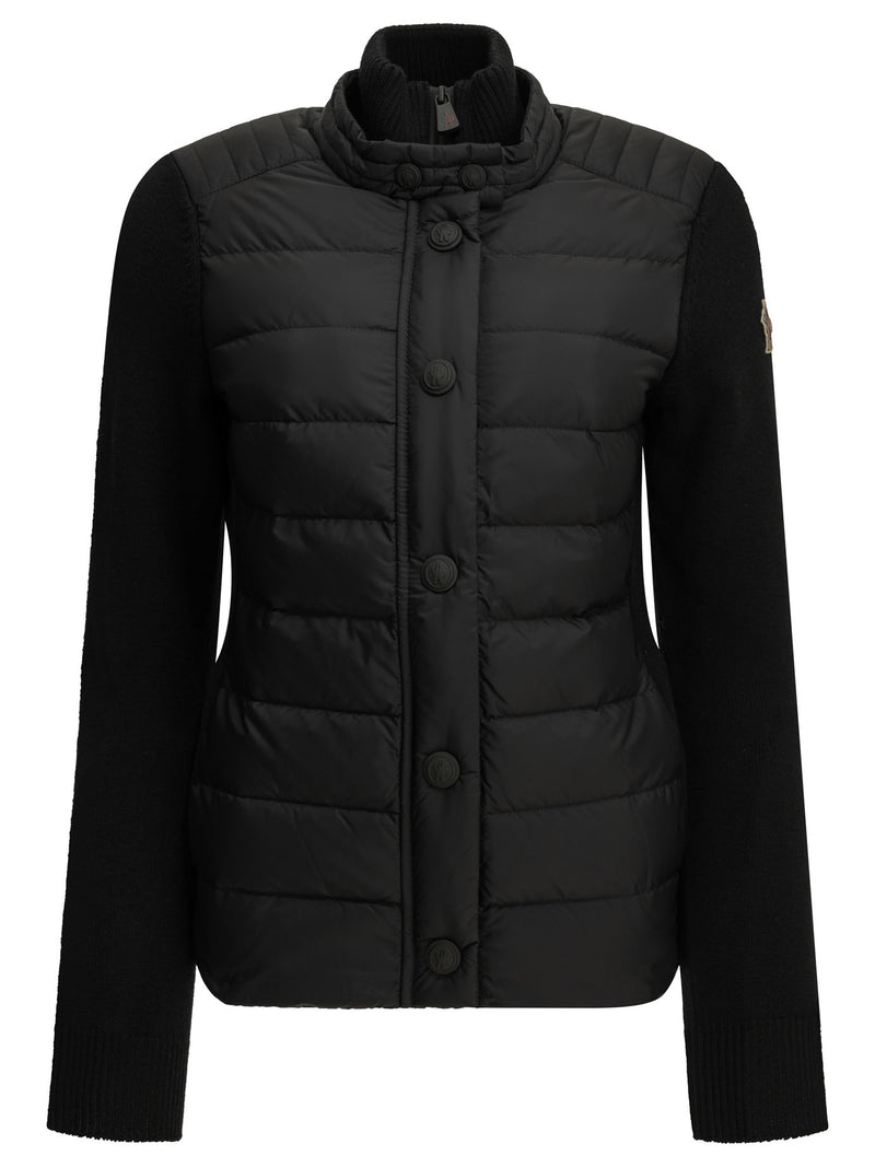 Moncler Grenoble Moncler Grenoble Padded Wool Cardigan Black - World Class Fashion