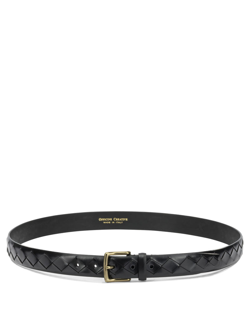 Officine Creative Officine Creative OC Strip Leather Belt Black - World Class Fashion