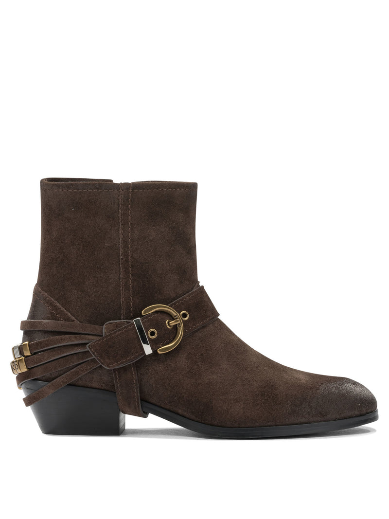 Pinko Pinko Suede Leather Boots Brown Women - World Class Fashion