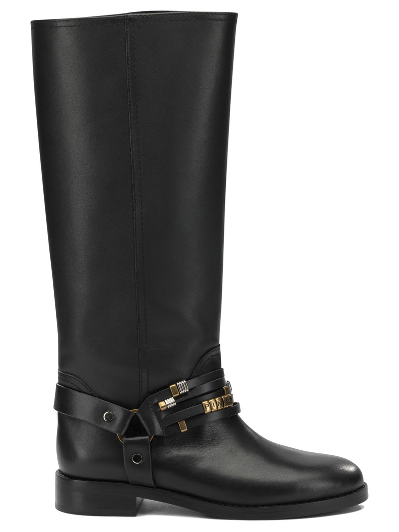 Pinko Pinko Leather Boots Black Women - World Class Fashion