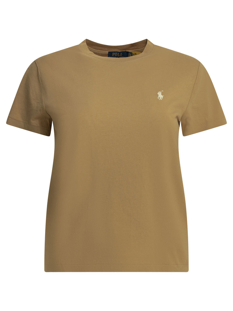 Polo Ralph Lauren Polo Ralph Lauren Crew-neck T-shirt Beige Women - World Class Fashion