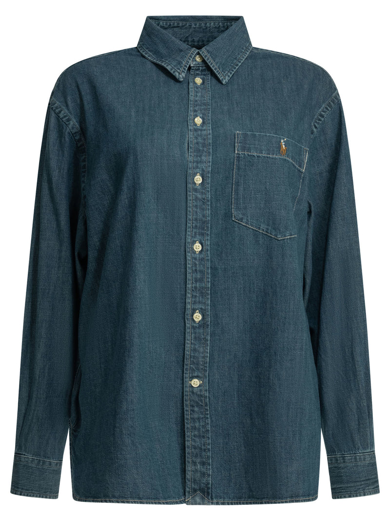 Polo Ralph Lauren Polo Ralph Lauren Big-fit Casual Shirt Blue Women - World Class Fashion
