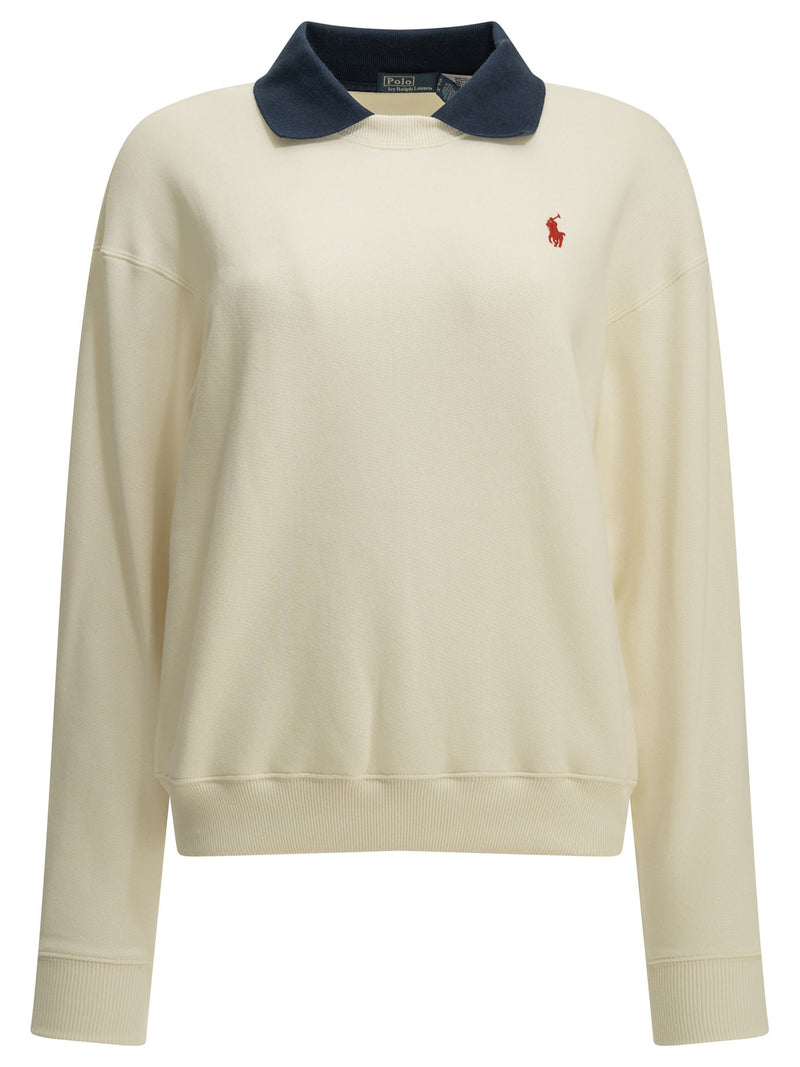 Polo Ralph Lauren Polo Ralph Lauren Polo Collar Sweatshirt White Women - World Class Fashion