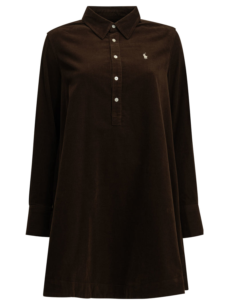 Polo Ralph Lauren Polo Ralph Lauren Short Shirtdress Dark Brown - World Class Fashion