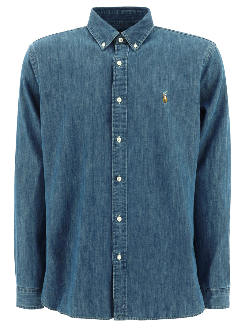 Polo Ralph Lauren Polo Ralph Lauren Custom-fit Denim Shirt Blue - World Class Fashion