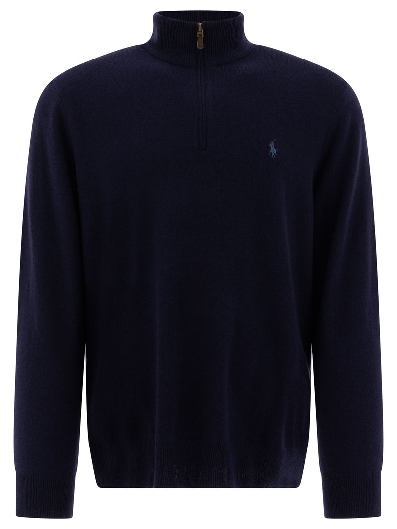 Polo Ralph Lauren Polo Ralph Lauren Wool Half-zip Sweater Navy Men - World Class Fashion