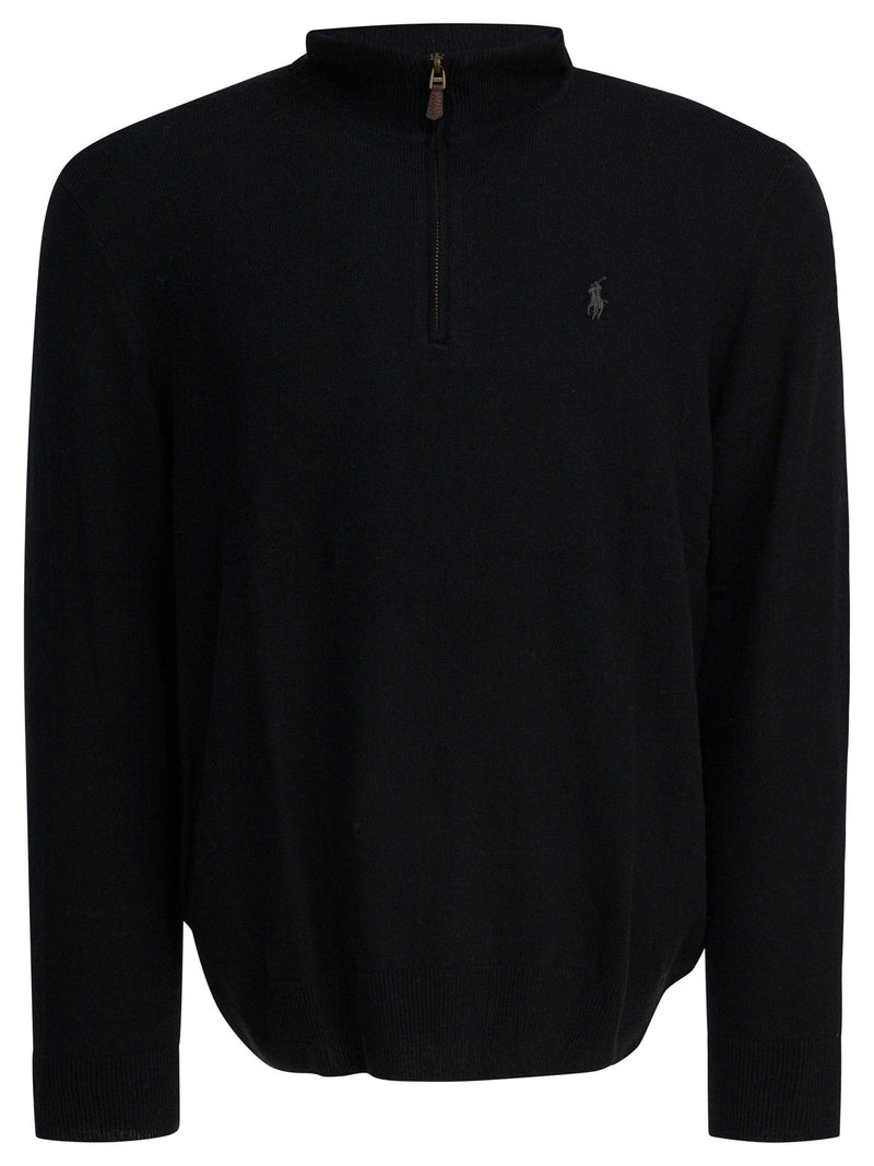 Polo Ralph Lauren Polo Ralph Lauren Wool Half-Zip Sweater Black Men - World Class Fashion