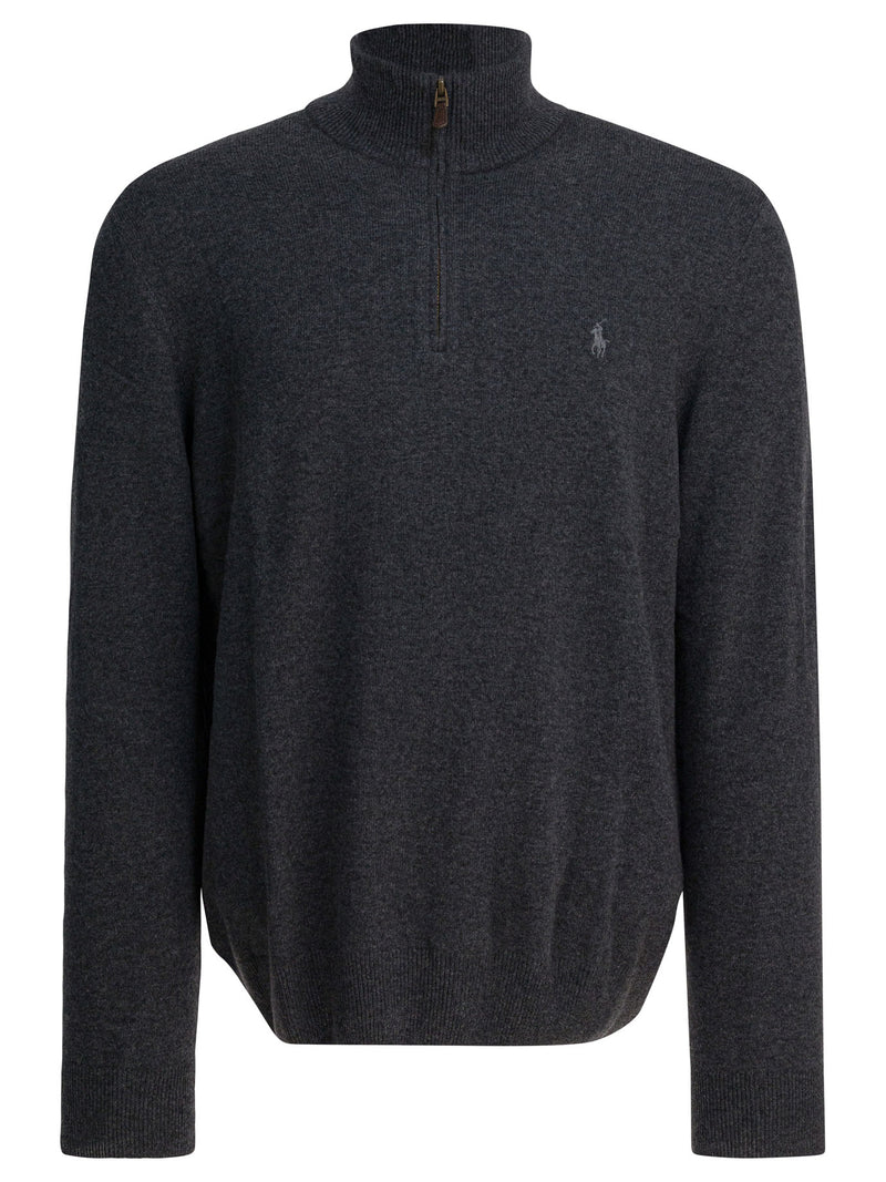 Polo Ralph Lauren Polo Ralph Lauren Half-Zip Sweater Dark Charcoal Heather - World Class Fashion
