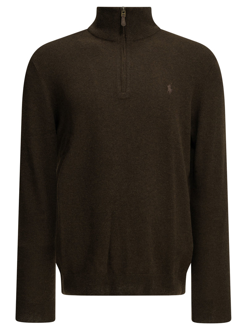 Polo Ralph Lauren Polo Ralph Lauren Half-Zip Wool Sweater Brown Men - World Class Fashion