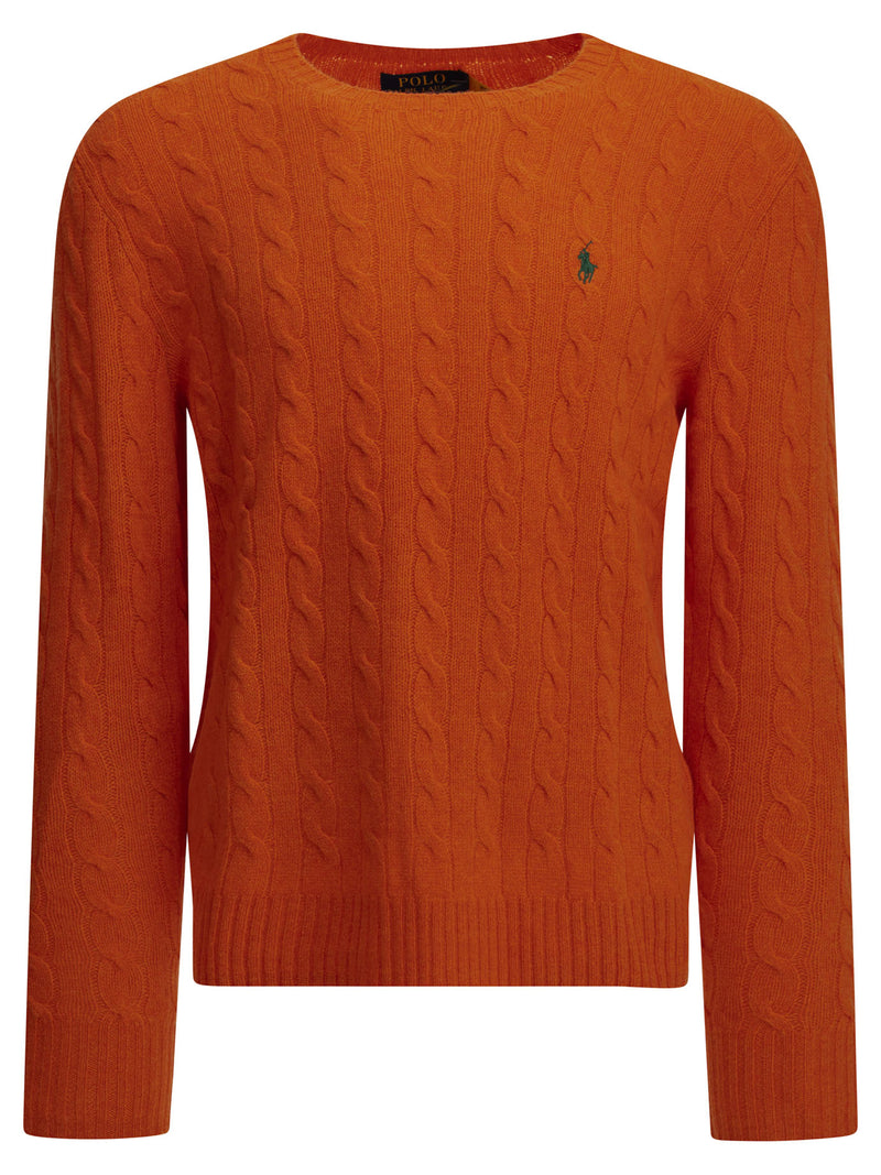 Polo Ralph Lauren Polo Ralph Lauren Wool Cashmere Crew-neck Sweater Orange - World Class Fashion