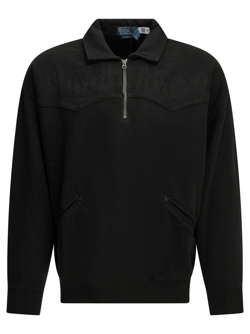 Polo Ralph Lauren Polo Ralph Lauren MLB Polo-Collar Sweatshirt Black - World Class Fashion