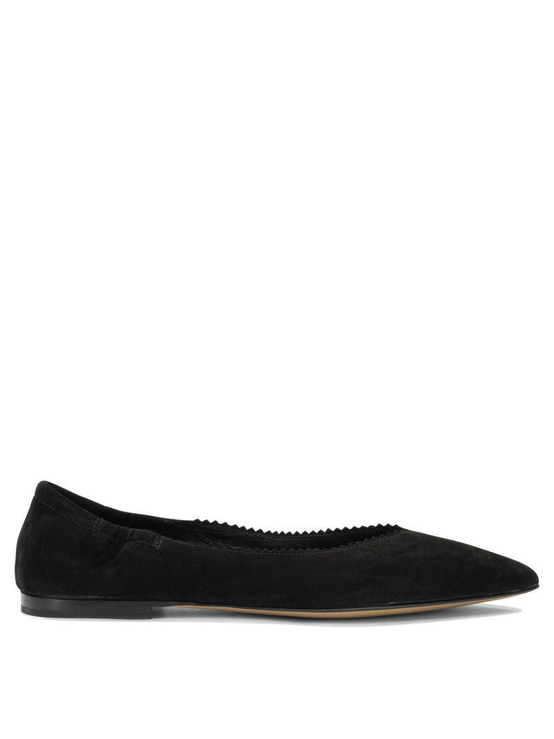 Pomme D'or Pomme D'or Suede Leather Ballerinas Black Women - World Class Fashion