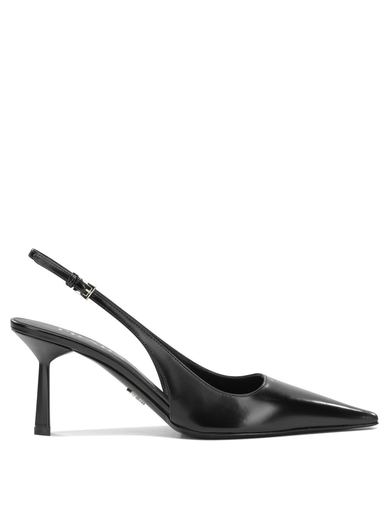 Prada Prada 50mm Leather Slingbacks Black Women - World Class Fashion