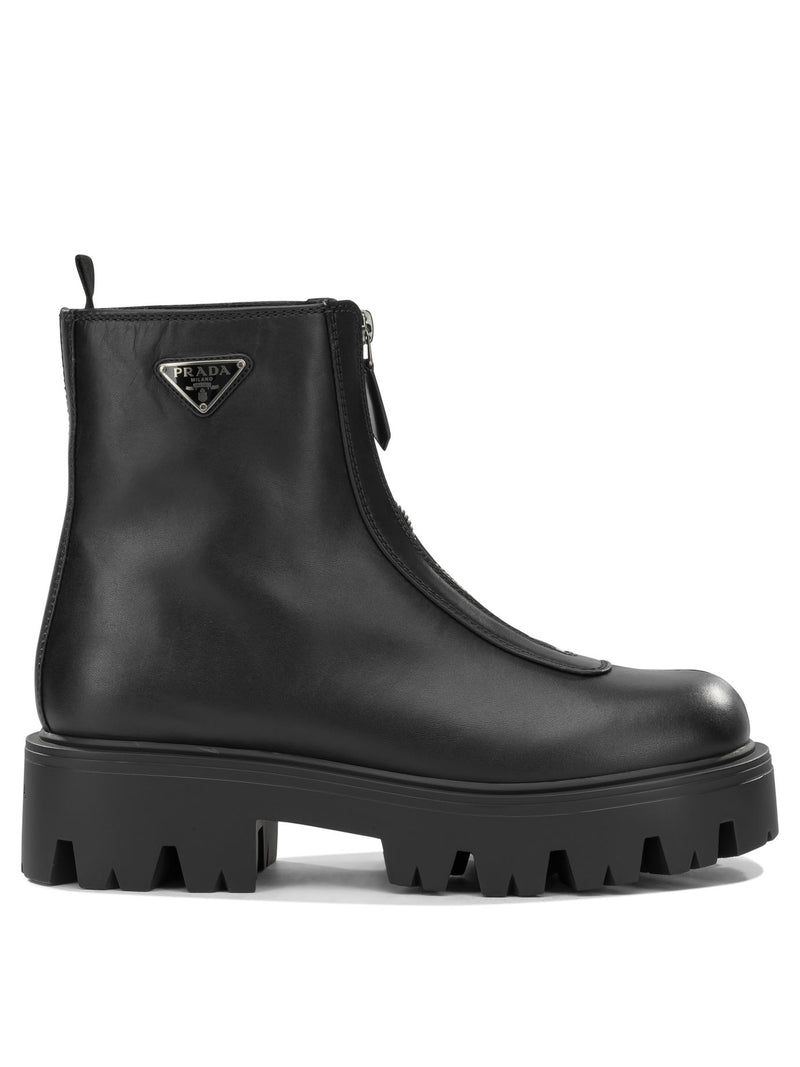 Prada Prada Leather Ankle Boots Black Women - World Class Fashion