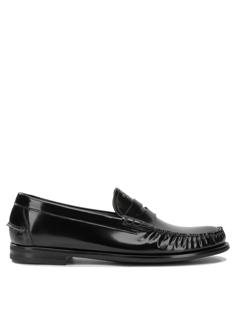 Prada Prada Brushed-leather Loafers Black Men - World Class Fashion