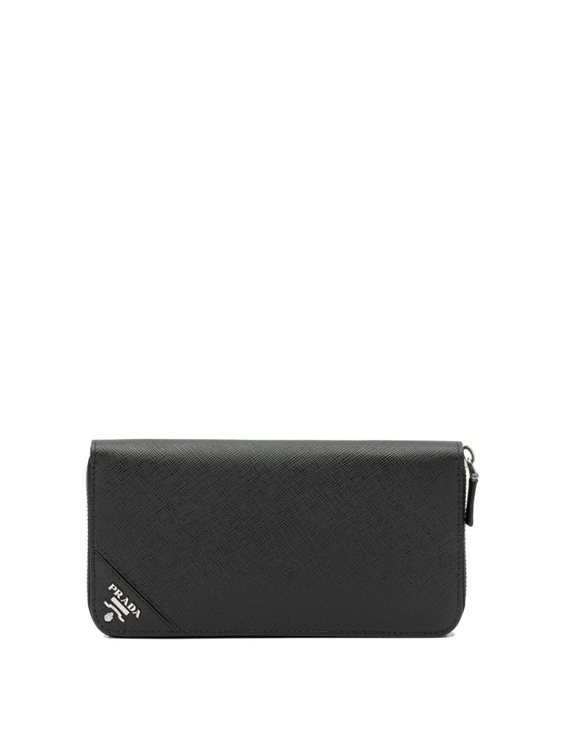 Prada Prada Saffiano Leather Wallet Black Men - World Class Fashion