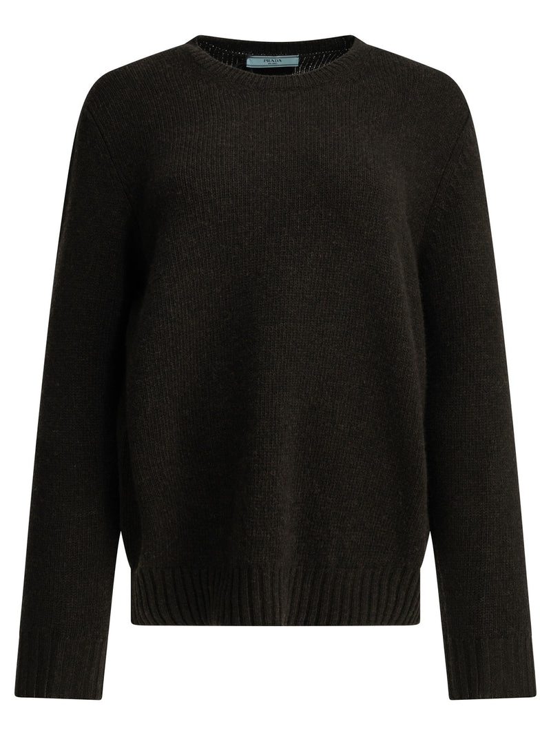 Prada Prada Wool Cashmere Crew-neck Sweater Brown - World Class Fashion