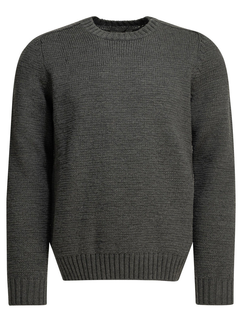 Prada Prada Virgin Wool Crewneck Sweater Grey Men - World Class Fashion