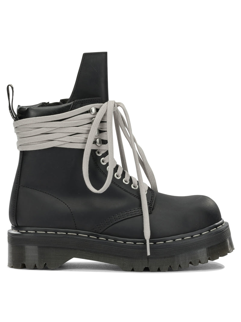 Rick Owens Rick Owens X Dr. Martens Quad Sole Steel Zip-up Boots Black - World Class Fashion