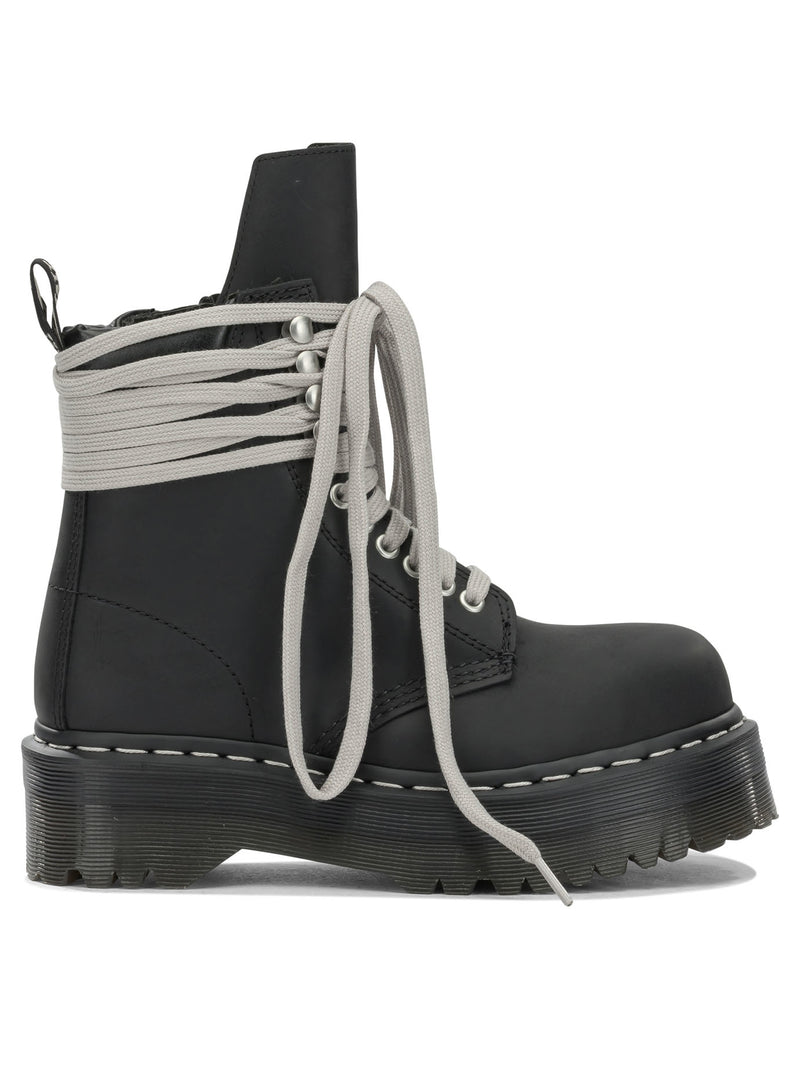 Rick Owens Rick Owens X Dr. Martens Quad Sole Steel Zip-up Boots Black - World Class Fashion