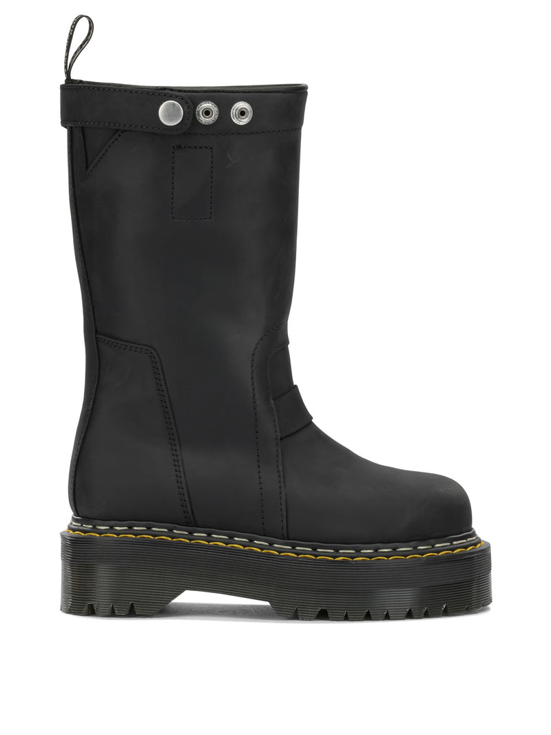 Rick Owens Rick Owens X Dr. Martens Quad Sole Ankle Boots Black - World Class Fashion