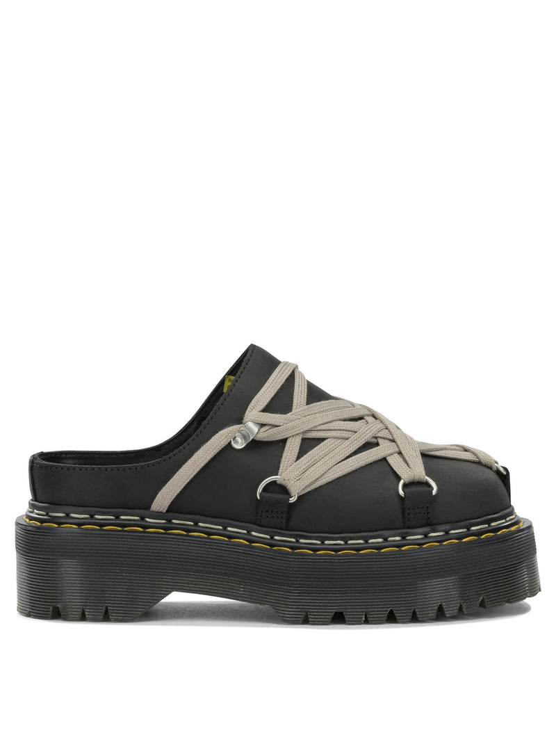 Rick Owens Rick Owens X Dr. Martens Quad Sole Megalace Mules Black - World Class Fashion