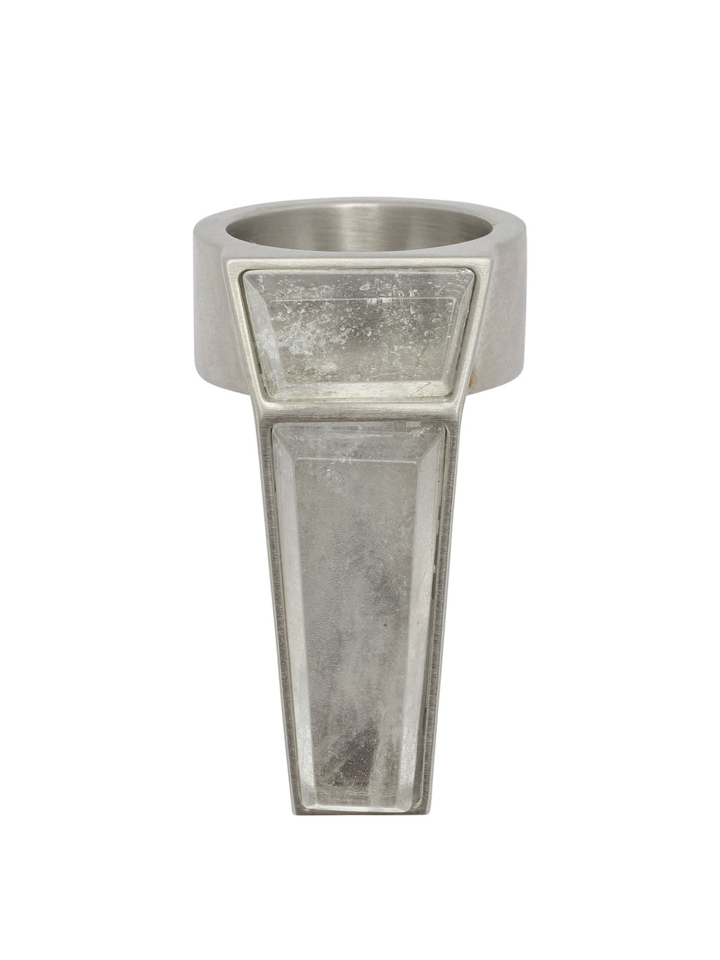 Rick Owens Crystal Trunk Ring Silver
