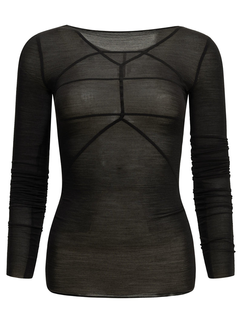 Rick Owens Rick Owens Long Sleeve Temple Top Black Women - World Class Fashion