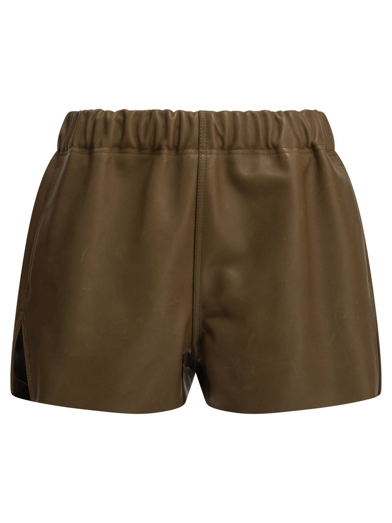 Rick Owens Rick Owens Leather Shorts Brown Women - World Class Fashion