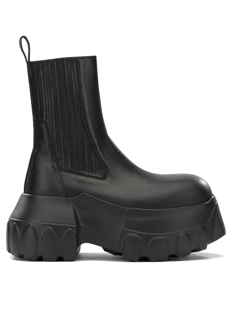 Rick Owens Rick Owens Beatle Mega Tractor Pull-on Boots Black - World Class Fashion