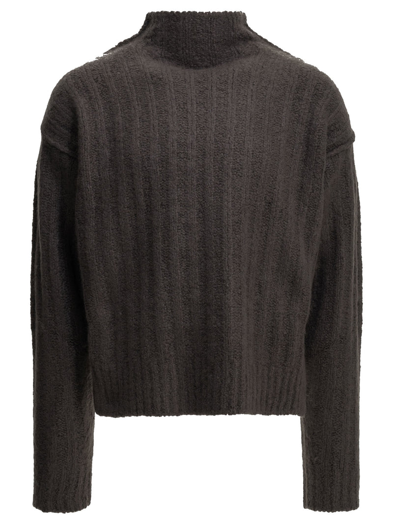 Rick Owens Rick Owens Cashmere Silk Turtleneck Sweater Grey - World Class Fashion
