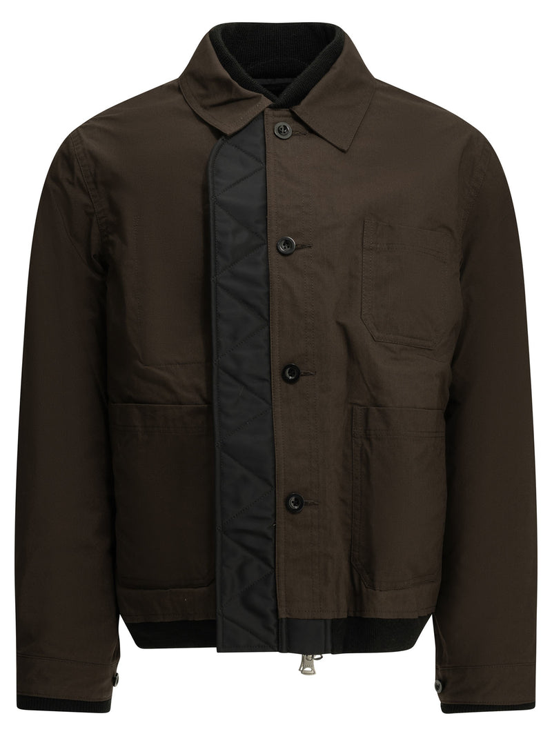 Sacai Sacai Nylon Twill X Ripstop Reversible Jacket Brown - World Class Fashion