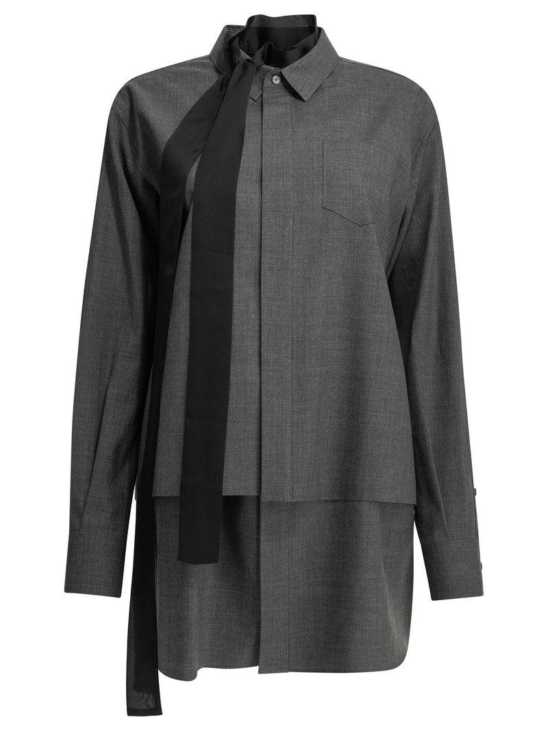 Sacai Sacai Short Wool Shirtdress - World Class Fashion