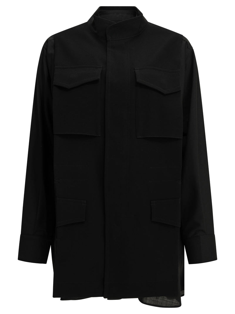 Sacai Sacai Casual Crepe Satin Shirt Black - World Class Fashion