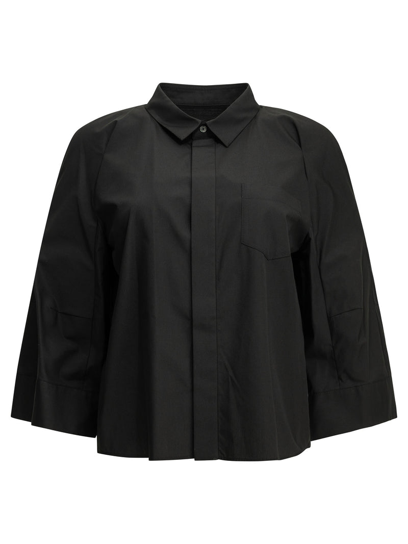 Sacai Sacai Poplin Casual Shirt Black Women - World Class Fashion