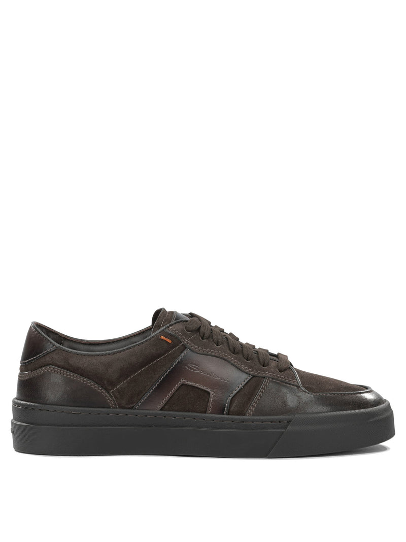 Santoni Santoni Low-top Leather Sneakers Brown Men - World Class Fashion